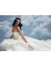 Strapless Ivory Pleated Satin Corset Back Timeless Wedding Dress